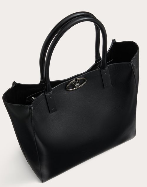 Valentino Medium Vlogo Locker Handbag In Black