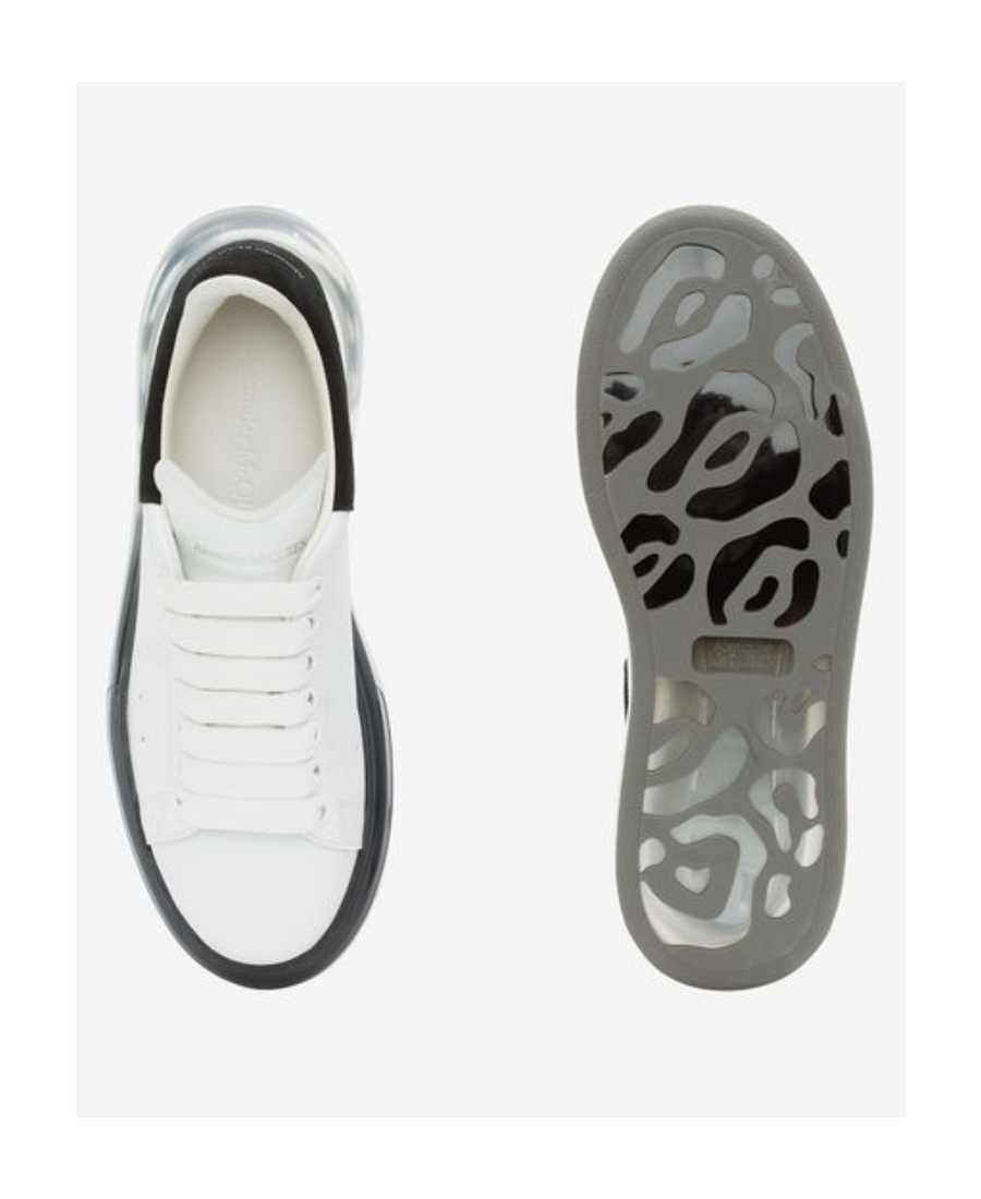 Alexander Mcqueen Sneakers Oversize Donna Pelle Bianco/nero In White