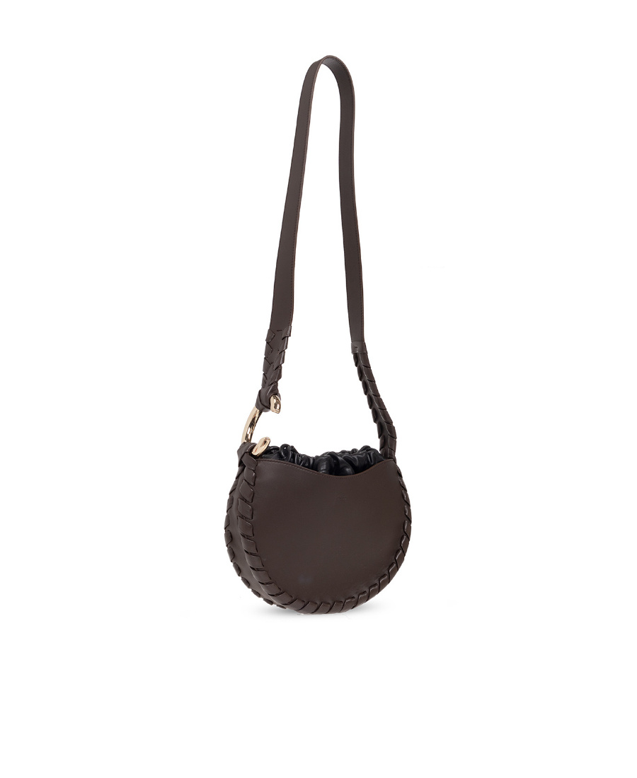 Chloé Mate Large Woven Leather Drawstring Hobo Bag In Black