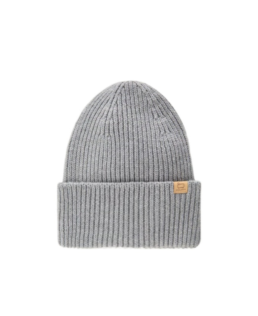 Woolrich Ribbed-knit Wool Beanie In Gray