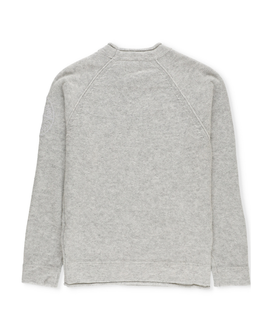 Stone Island Compass-motif Long-sleeve Sweatshirt In Gray