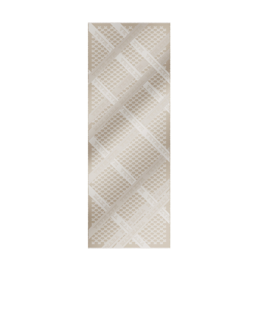 Max Mara Wool, Cotton And Silk Stole In White