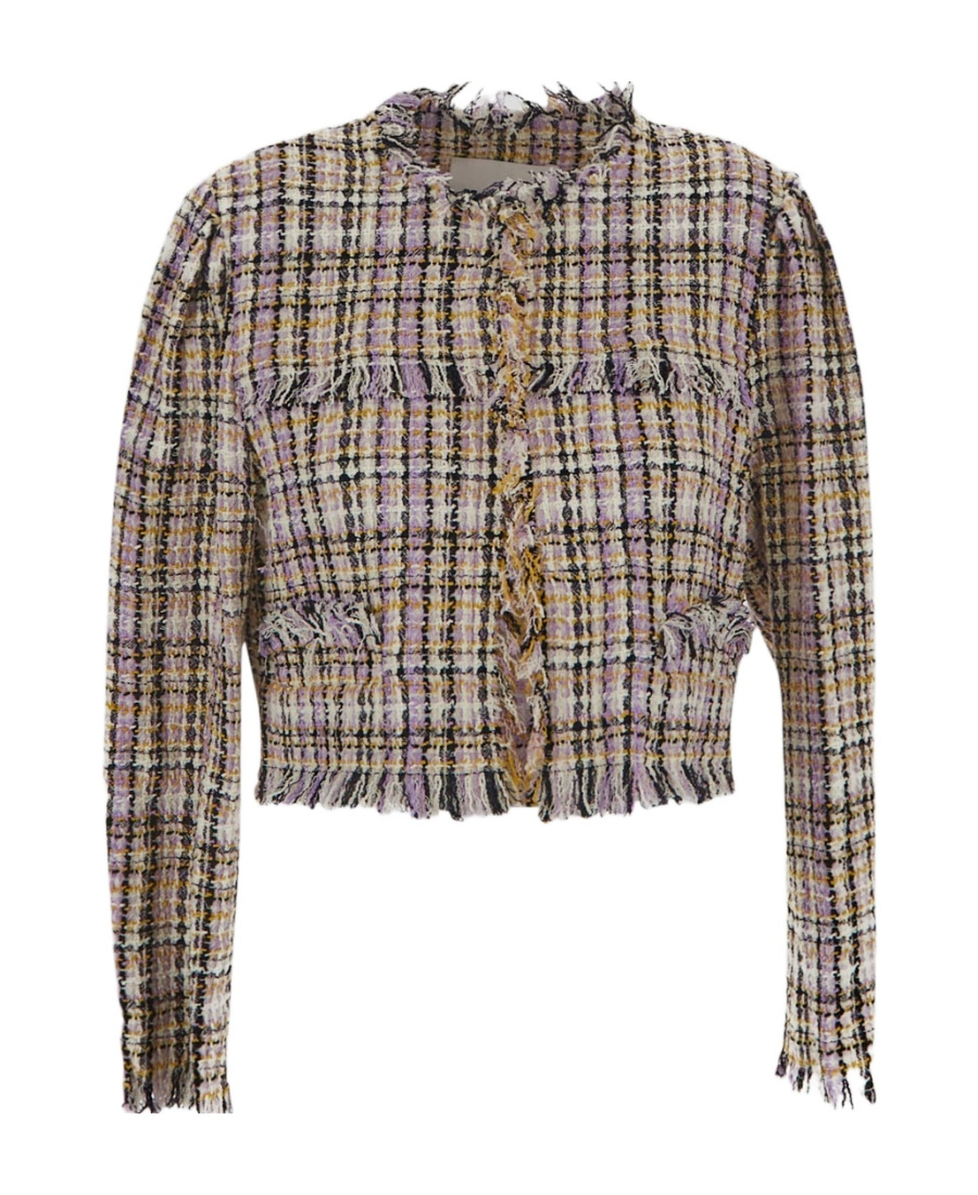 Isabel Marant Étoile Cropped Tweed Jacket In Gray
