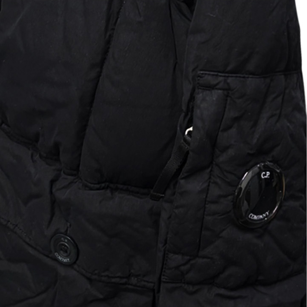 C.p. Company Hooded Down Jacket In Black
