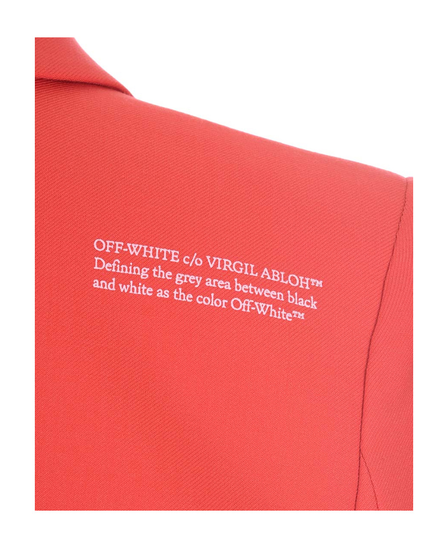 Off-white Notch Lapels Buttoned Blazer In Red