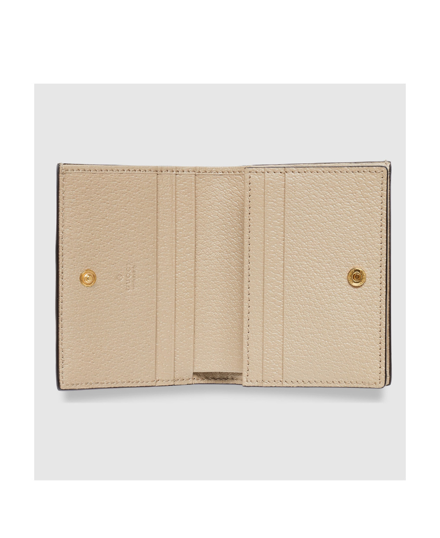 Gucci Ophidia Gg Card Case Wallet In Nude