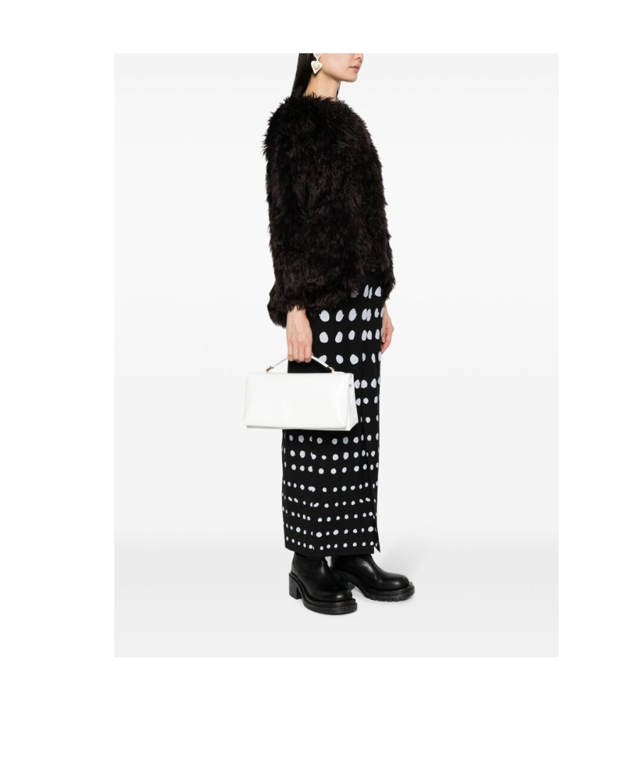 Marni Leather Tote Bag With Prisma Logo In White