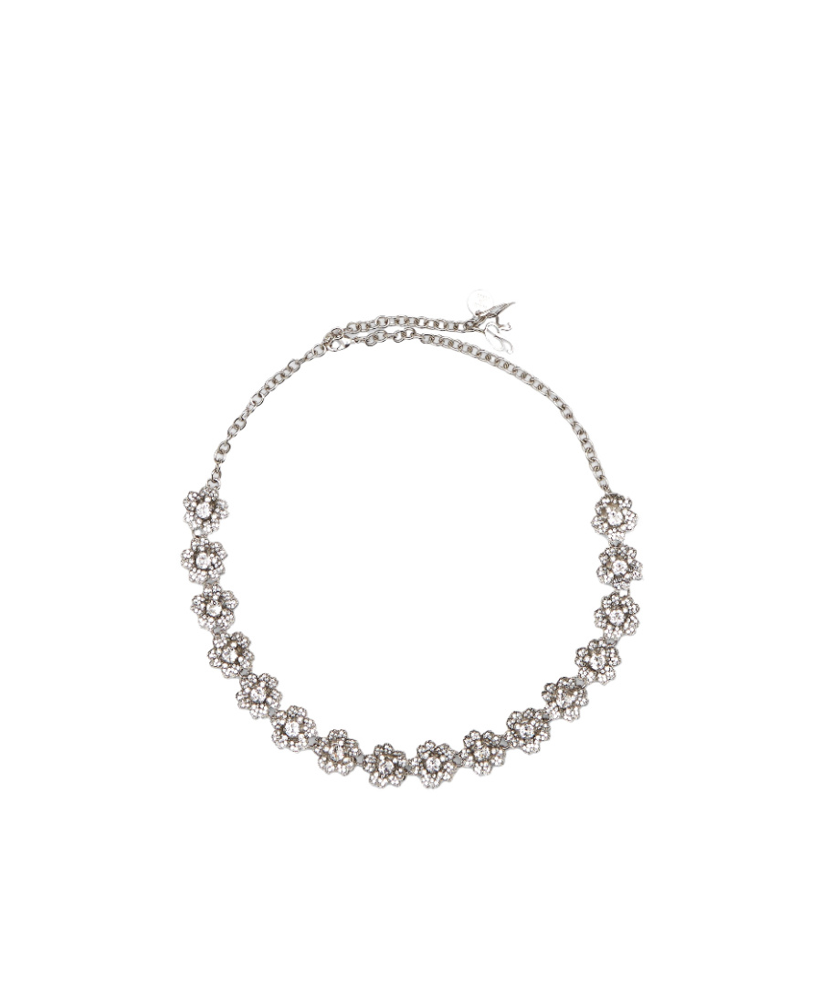 Roger Vivier Flower Pendant Necklace In White