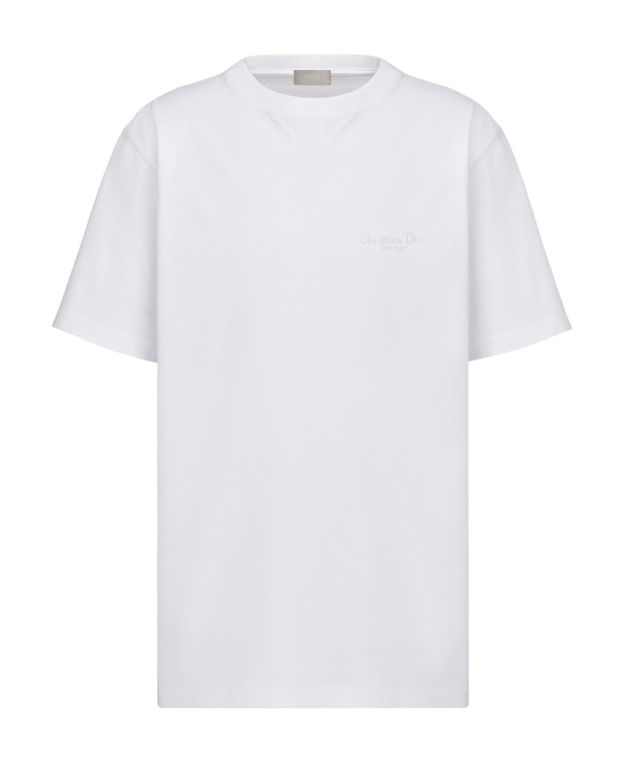 Dior Plain Knitted T-shirt In White