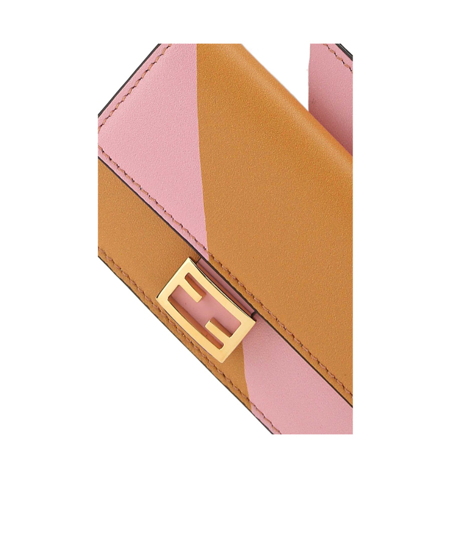 Fendi Debossed-logo Cardholder In Brown