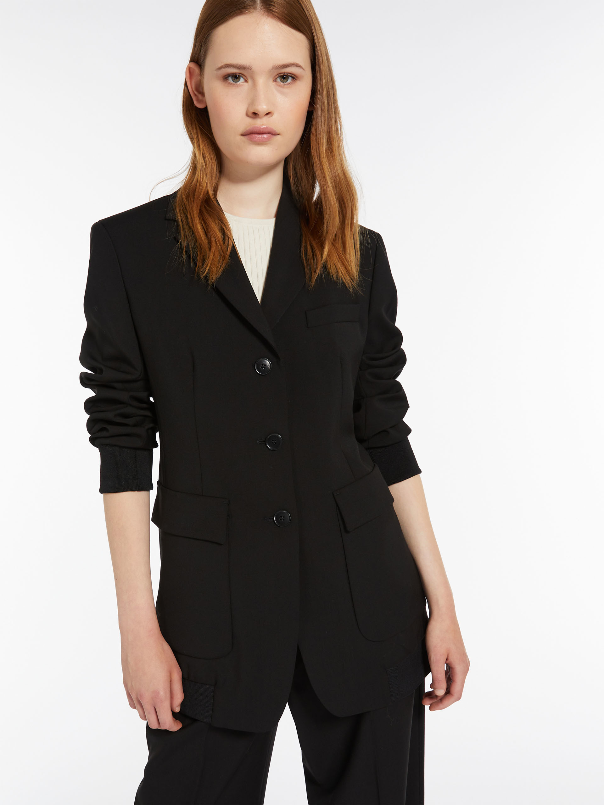 Weekend Max Mara Single-breasted Wool Casual Jacket In Black