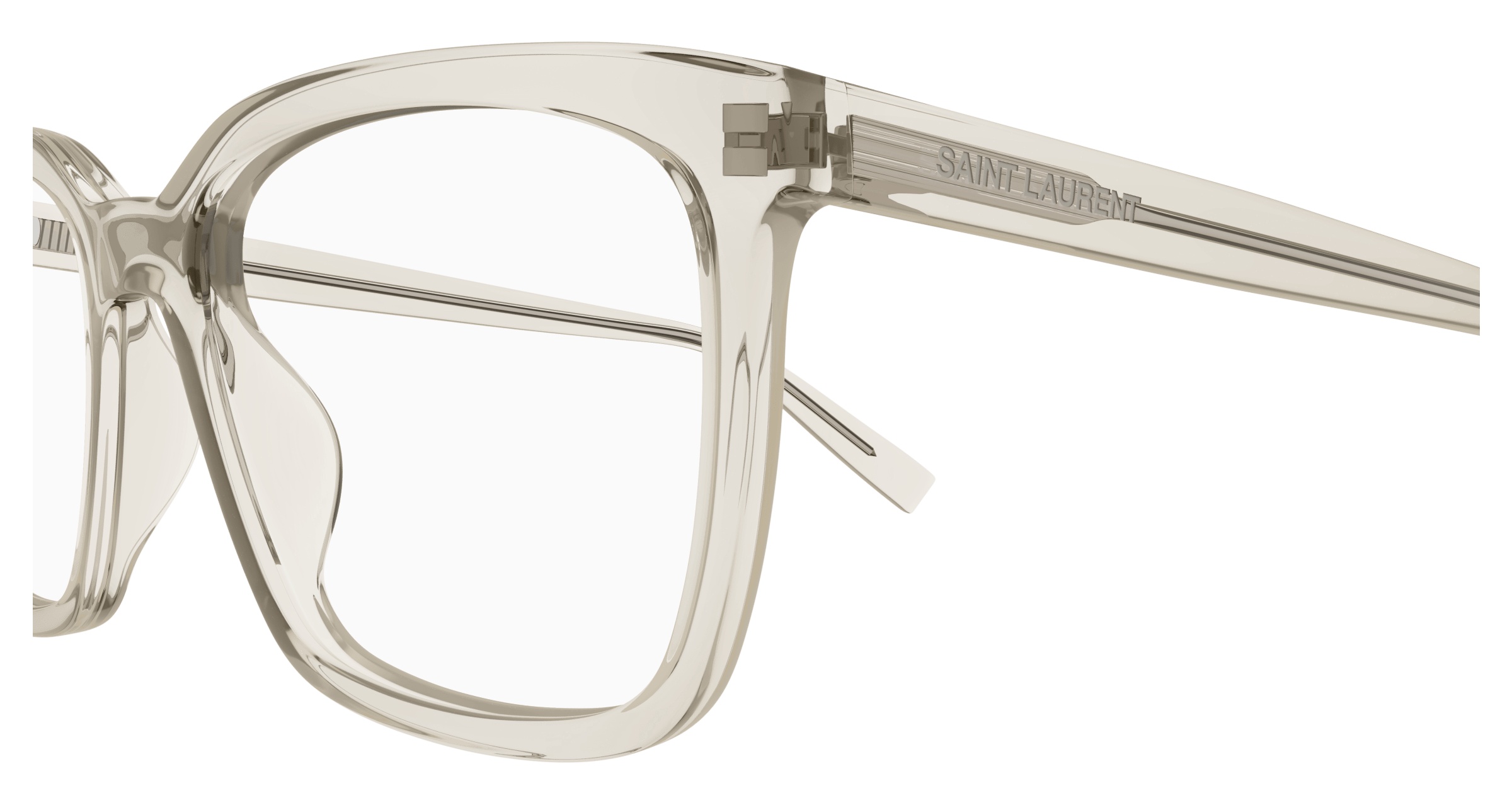 Saint Laurent Square-frame Glasses In Nude