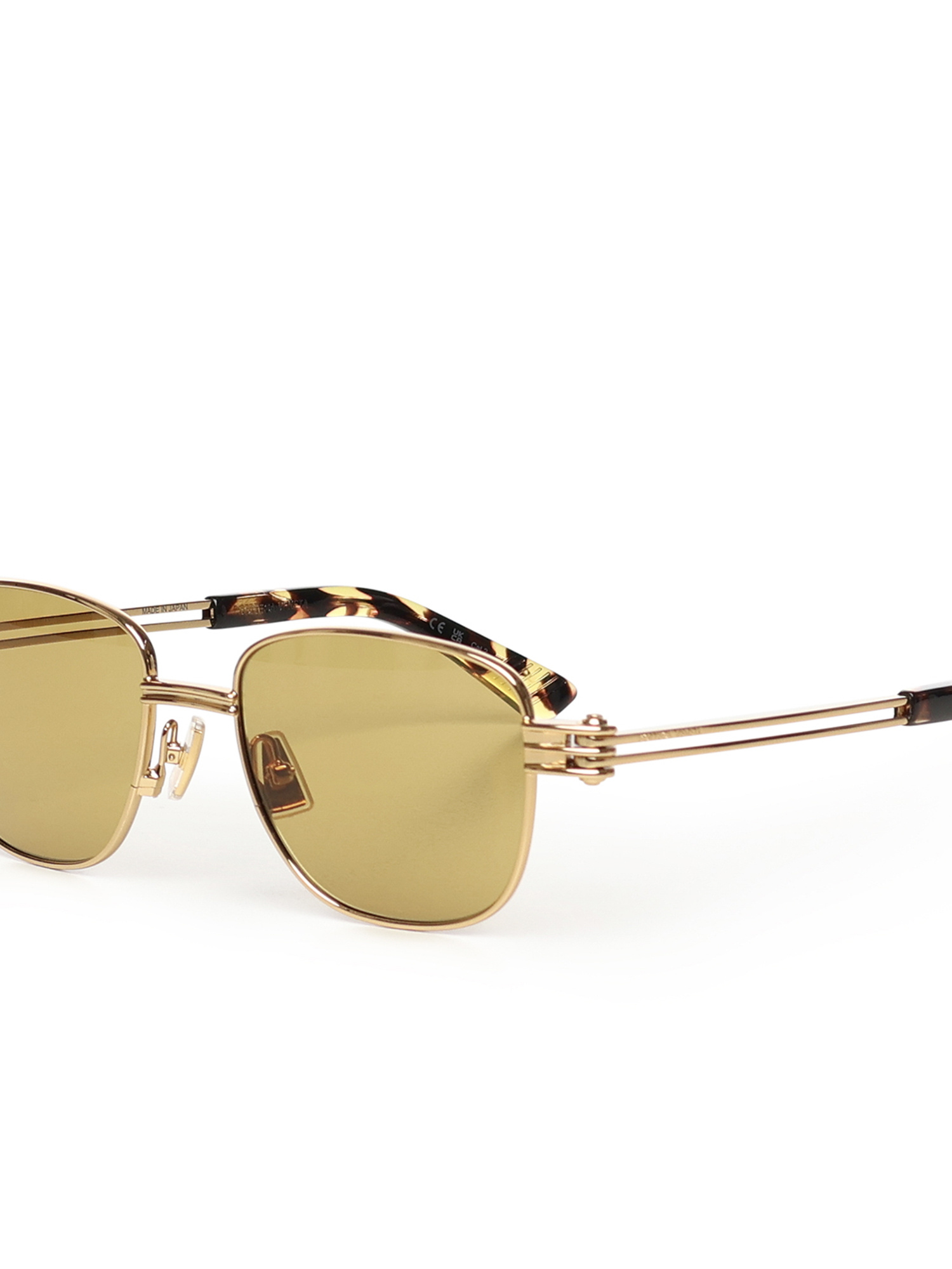 Bottega Veneta Full Frame Sunglasses In Gold