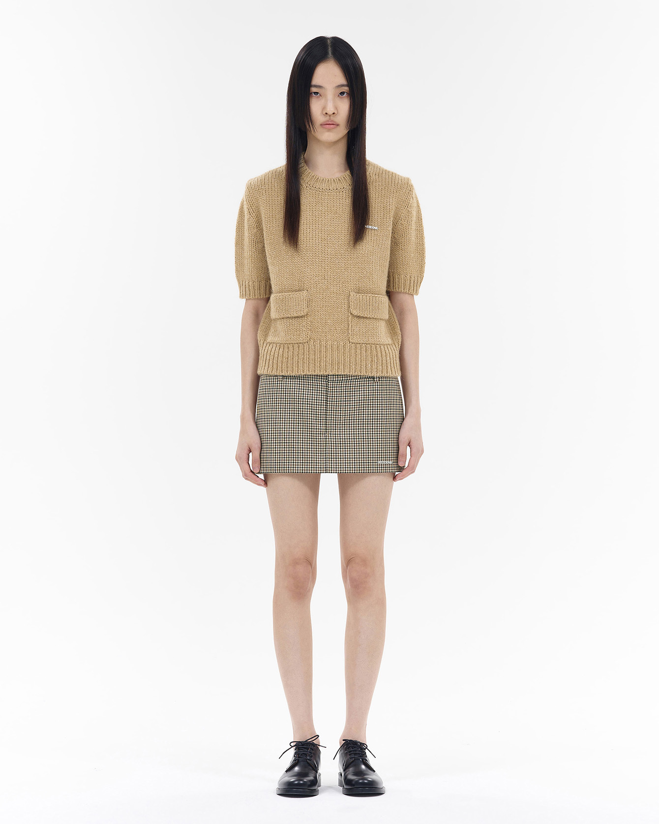 We11 Done Round-collar Short-sleeve Sweater In Nude