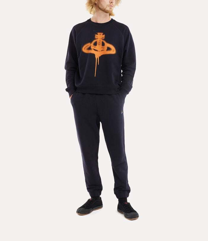 Vivienne Westwood Spray Orb-print Cotton Sweatshirt In Black