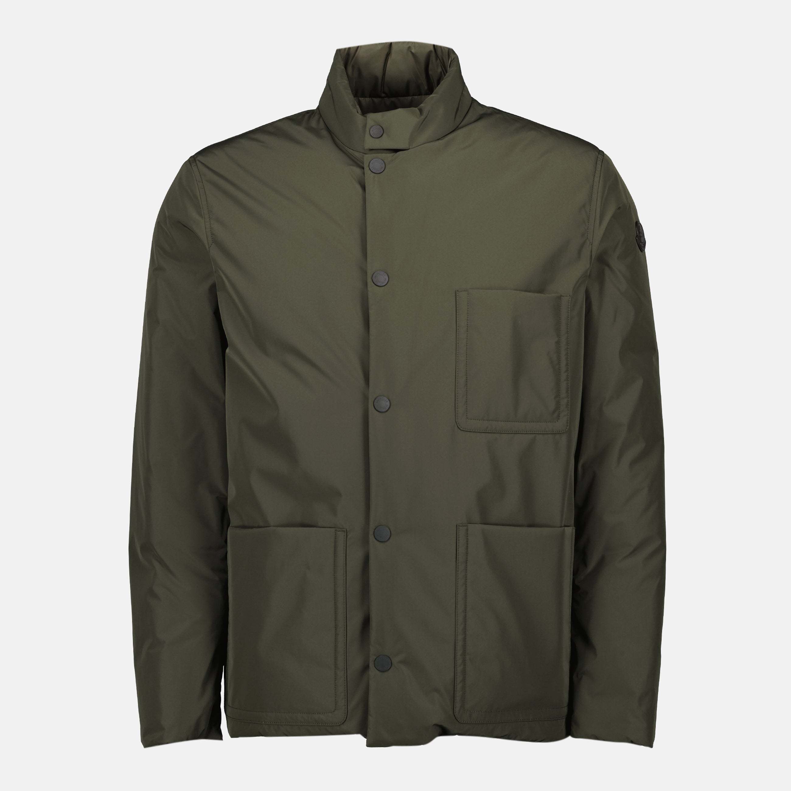 Moncler Ouille Reversible Short Down Jacket In Green