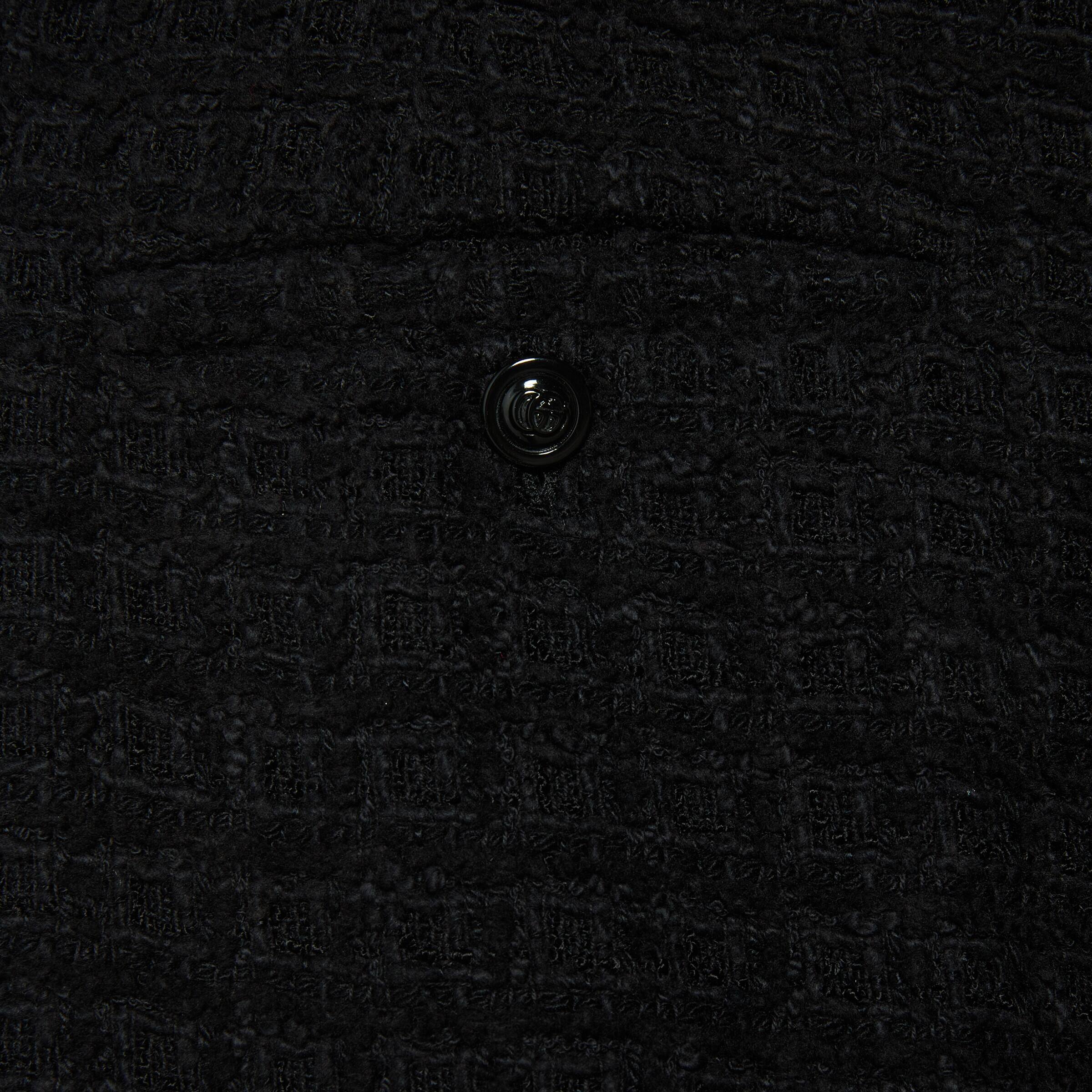 Gucci High-waisted Tweed Trousers In Black