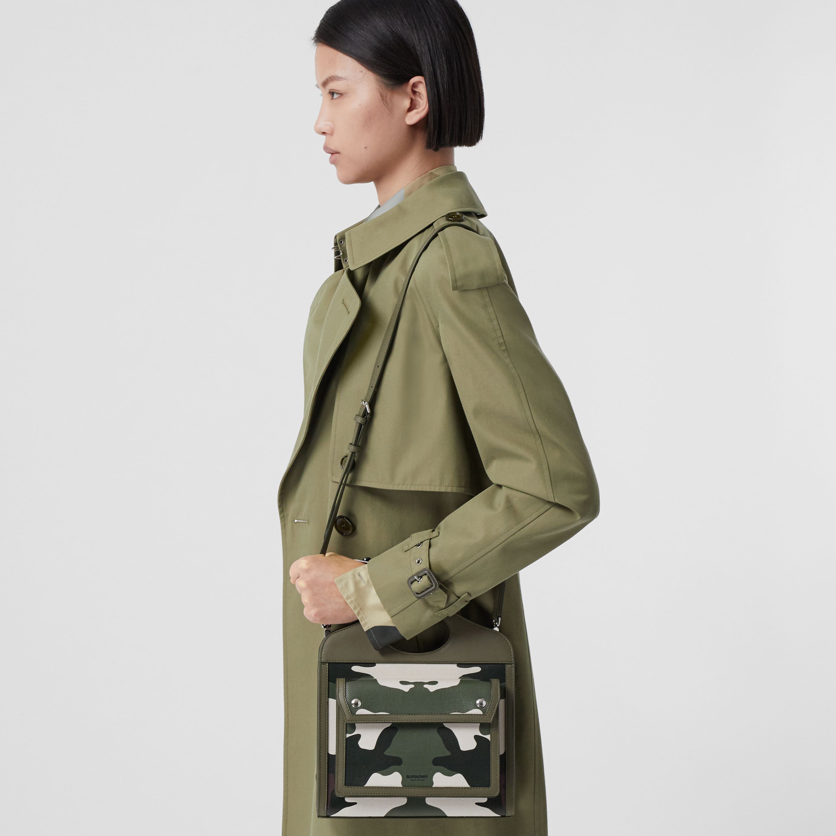 Burberry Mini Camouflage-print Tote Bag In Green