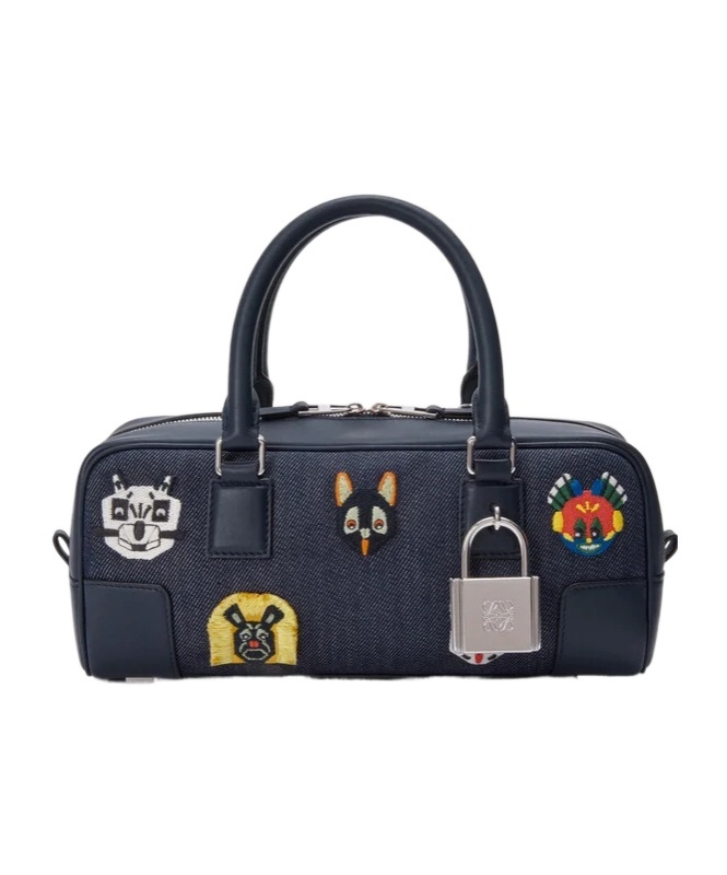 Loewe X Louis Wain Amazona 23 Top-handle Bag In Denim In Blue