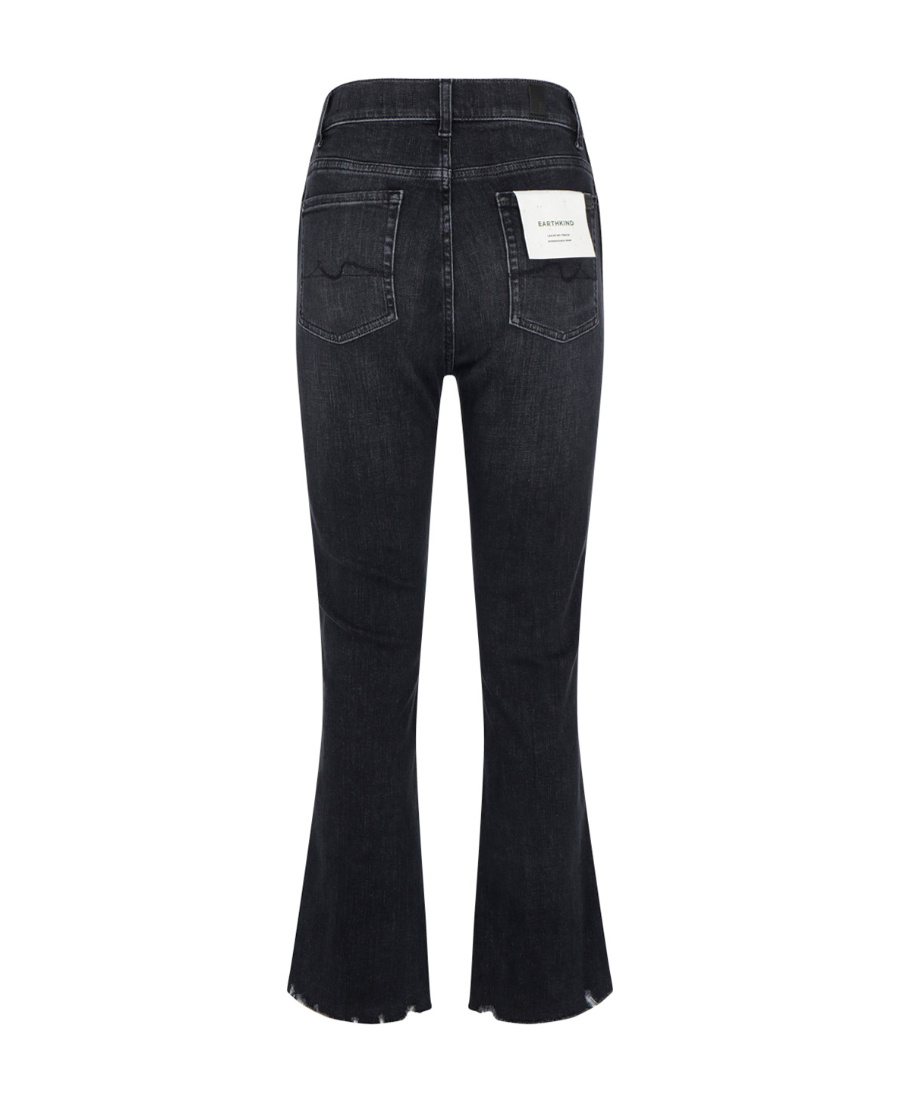 7 For All Mankind Cropped Denim Jeans In Black
