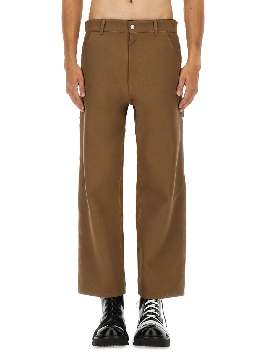 Moschino Camel Cotton Cargo Pants In Brown