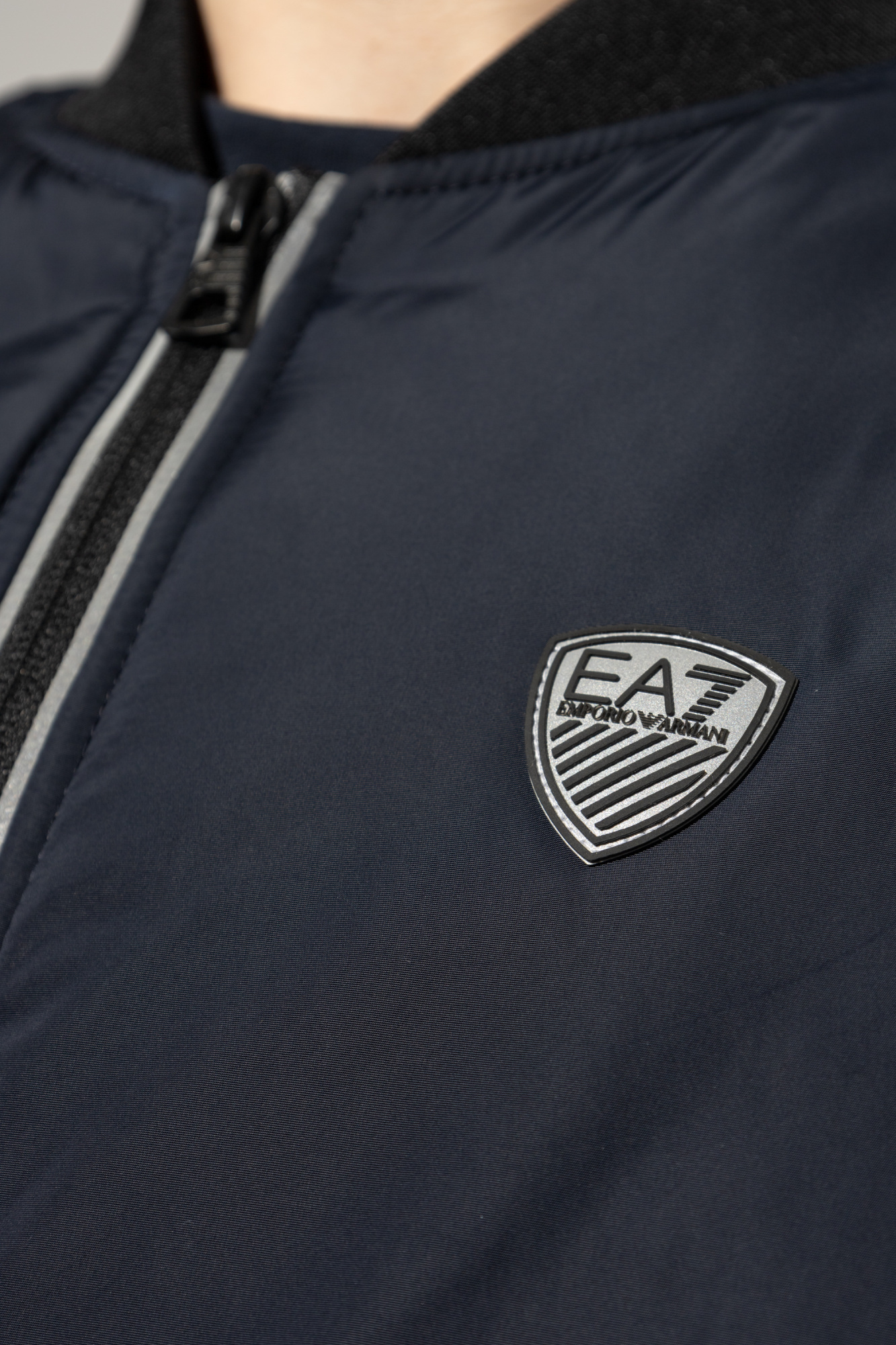 Ea7 Logo-patch Bomber Jacket In Black