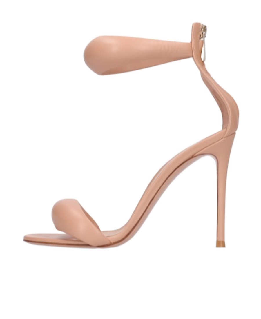 Gianvito Rossi 105mm Bijoux Padded Leather Sandals In Nude