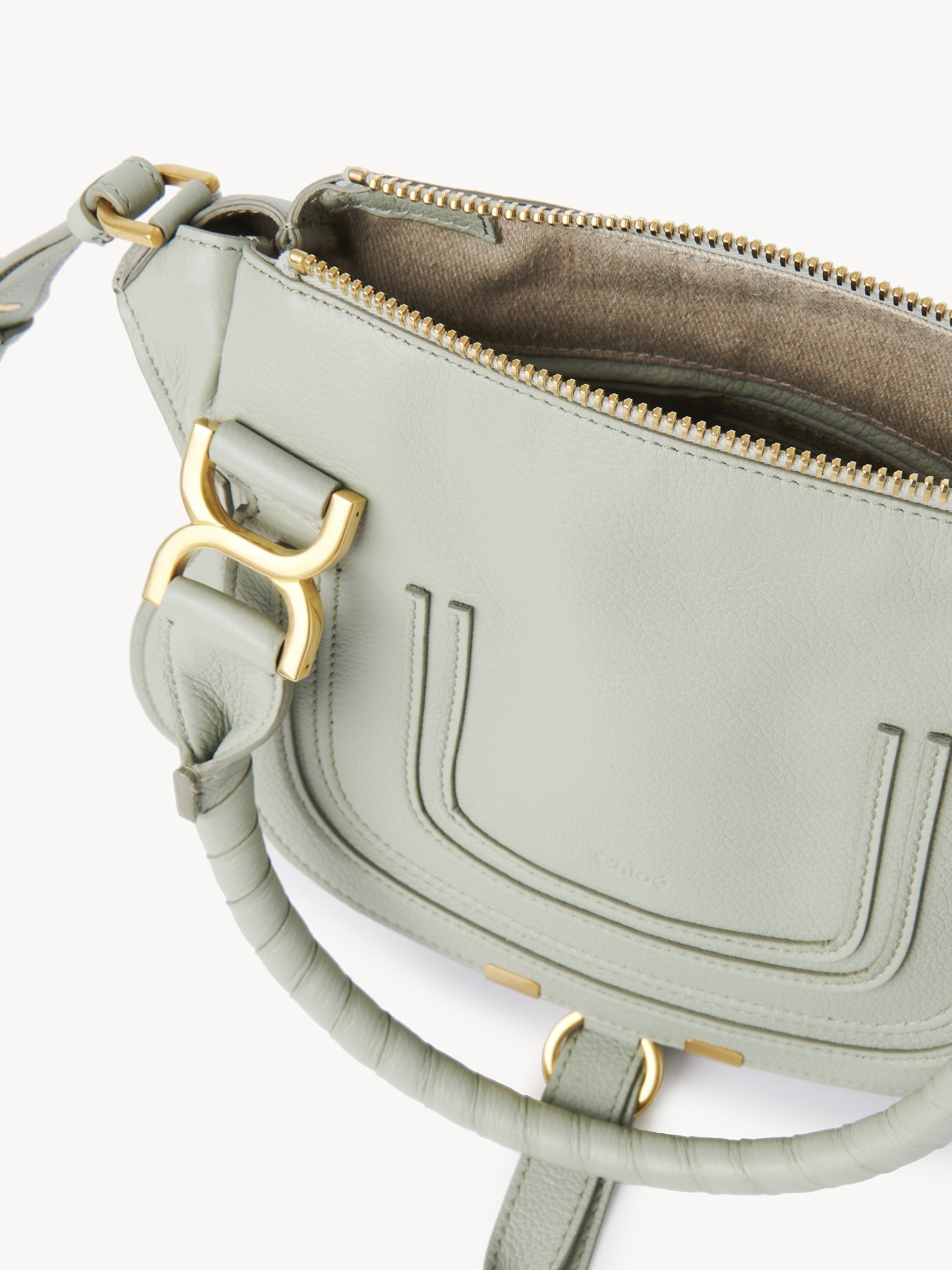 Chloé Small Marcie Top-handle Bag In Gray