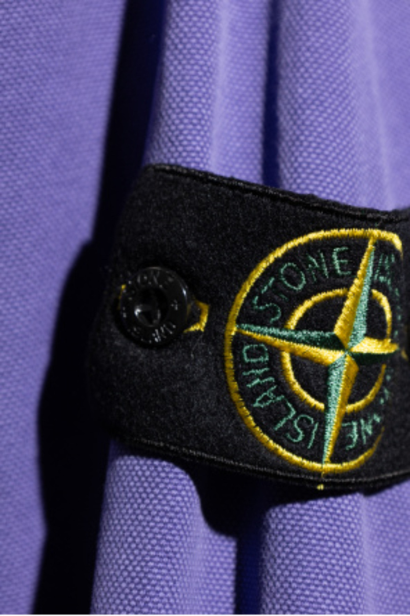 Stone Island Mens Lavender Logo-badge Crewneck Cotton-knit Jumper In Purple