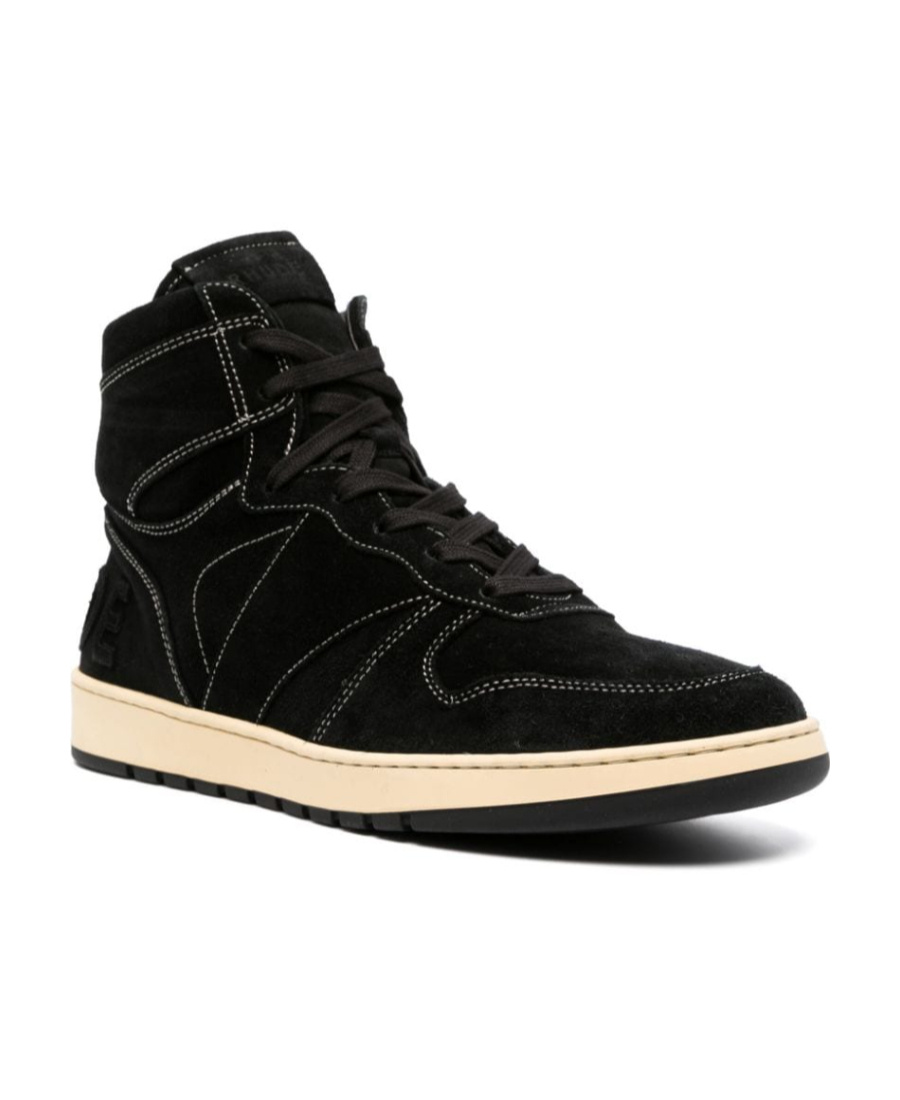 Rhude Black Rhecess High-top Suede Sneakers In Black