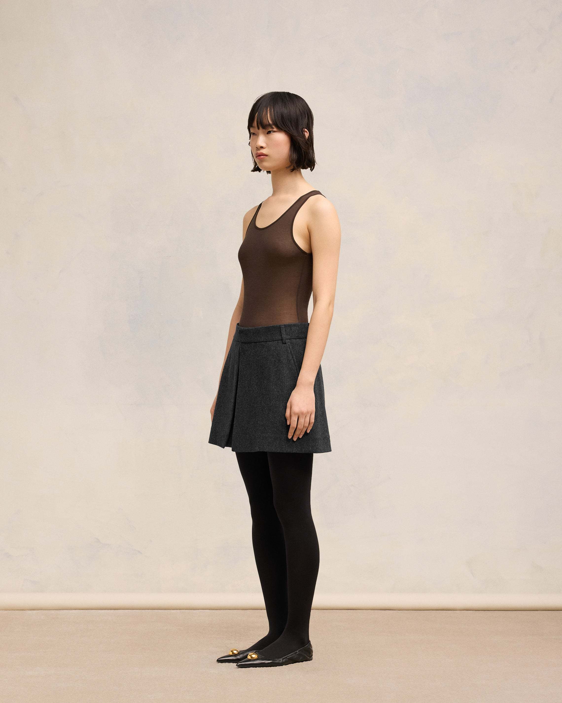 Ami Alexandre Mattiussi Stitched Miniskirt In Black
