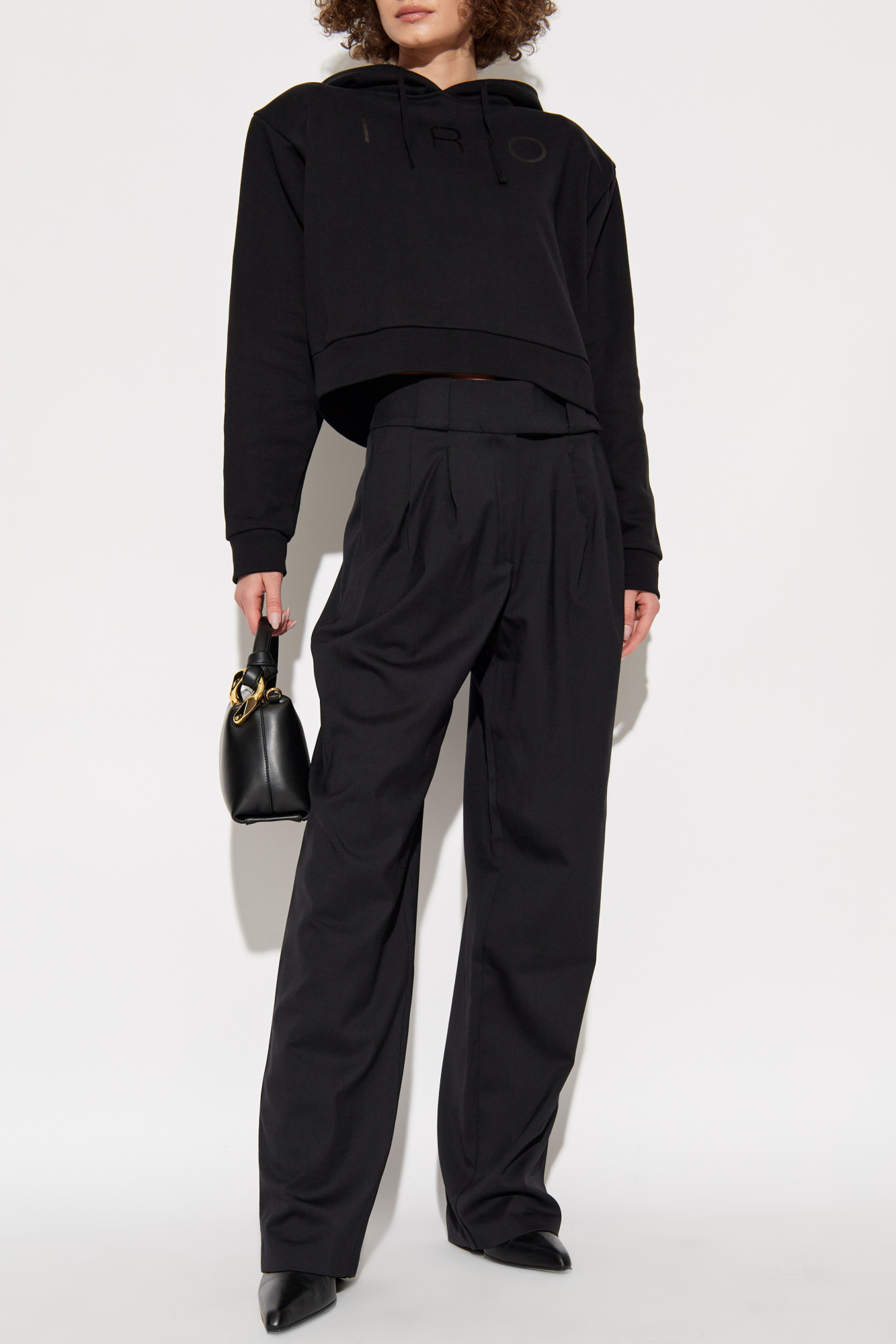 Iro Short Hooded Sweater In Black