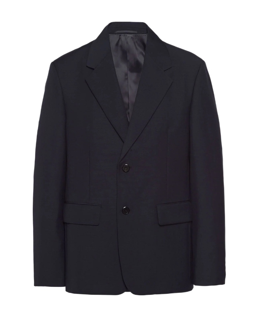Prada Logo Blazer In Black