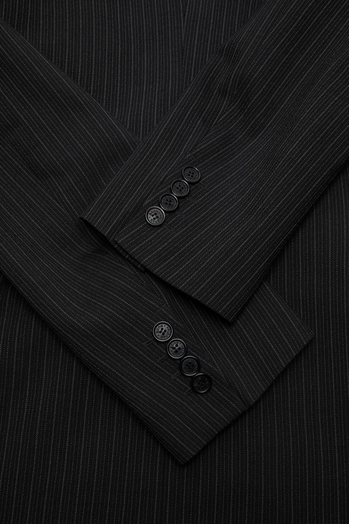 Acne Studios Double-breasted Black Blazer With Pinstripe Pattern In Black