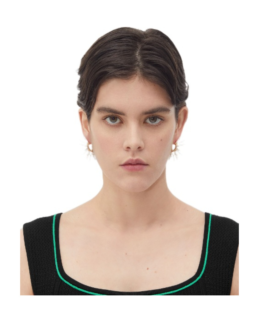 Bottega Veneta Logo Earring In White
