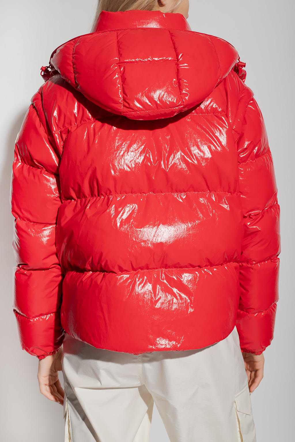 Moncler High-shine Padded Jacket In Red