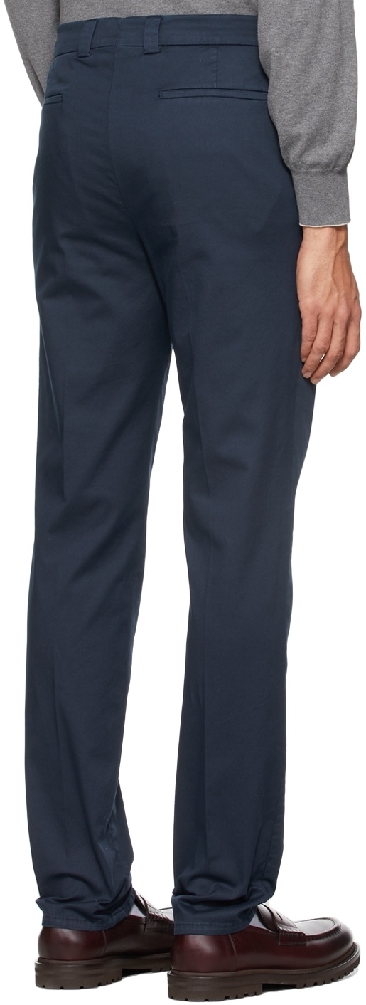 Brunello Cucinelli Stretch-cotton Tapered Trousers In Black