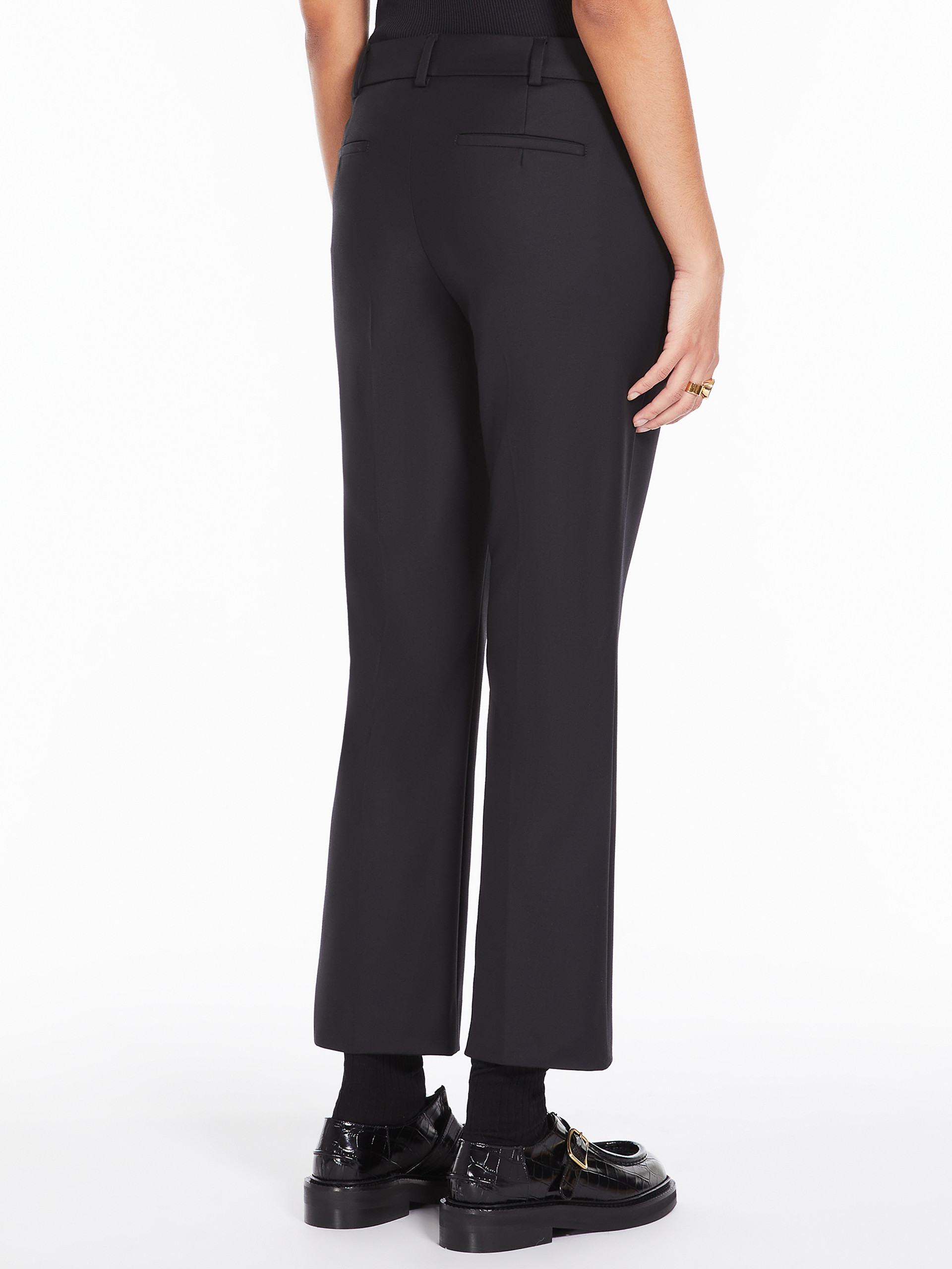 Sportmax Wool Trousers With High Waist And Zipped Slits In Black