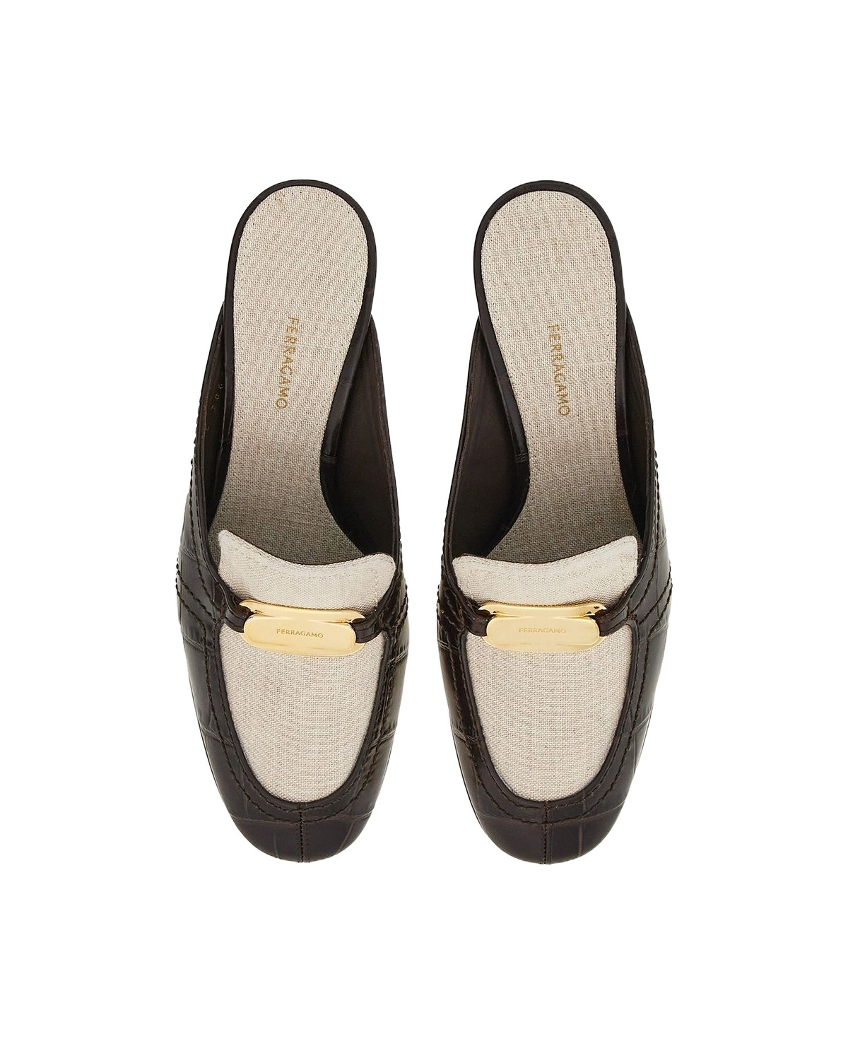 Ferragamo Elodye Kitten Heel Mules In Black