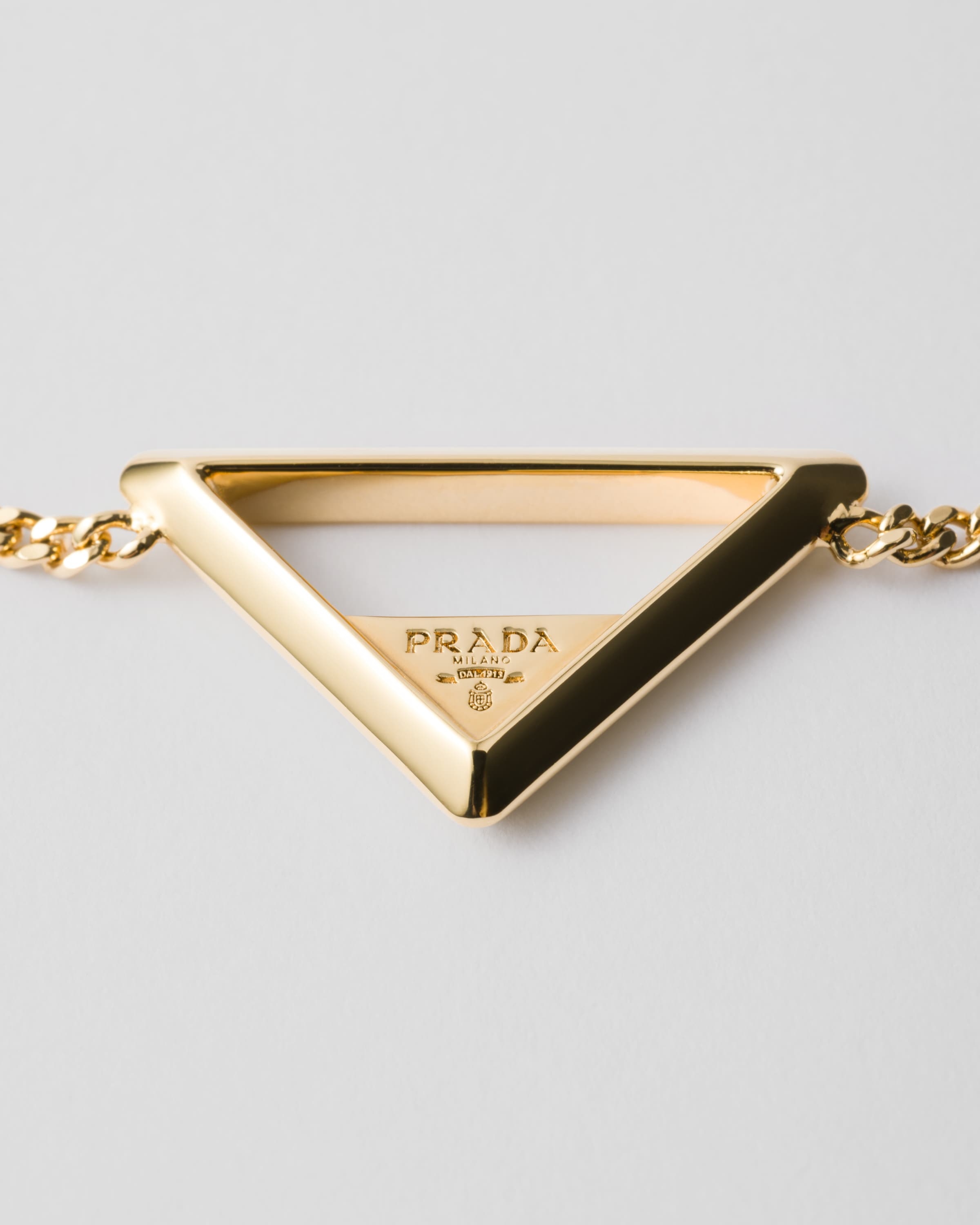 Prada Logo Bracelet In Gold Color