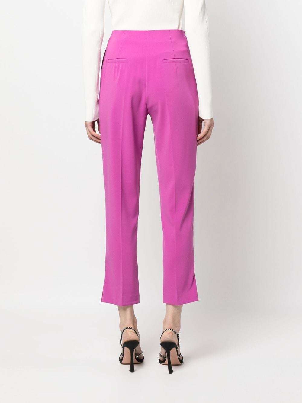 Patrizia Pepe Cropped Tailored Trousers In Pink