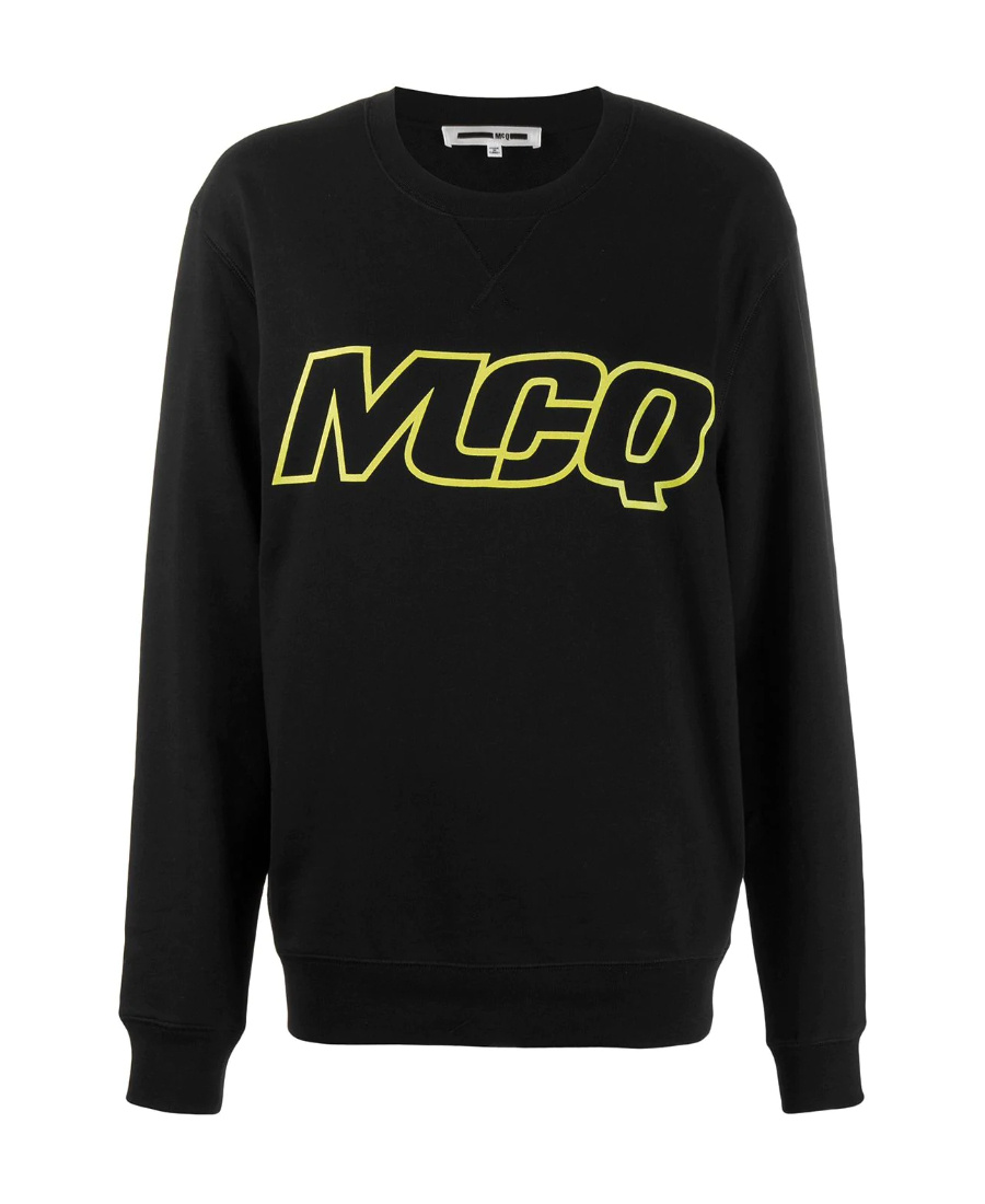 Mcq By Alexander Mcqueen Logo Print Sweater In Black