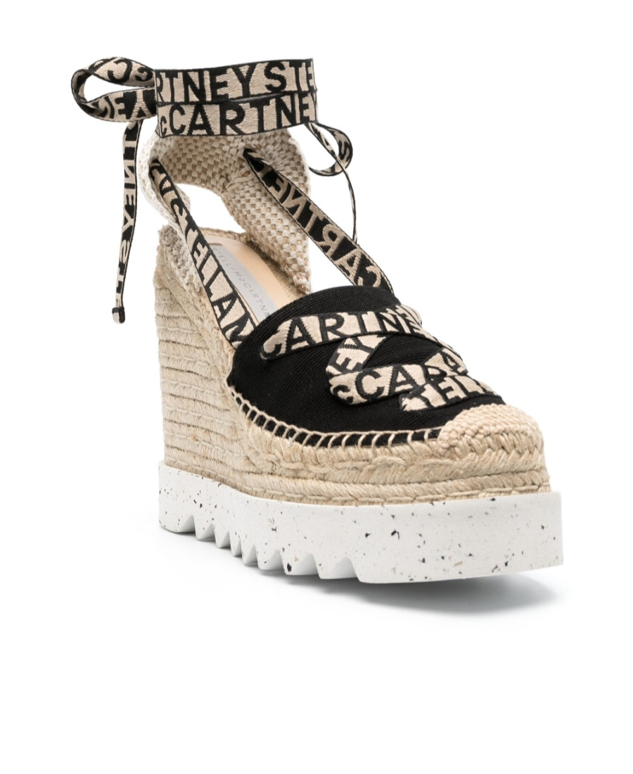 Stella Mccartney Gaia Wedge Sandals In Neutral