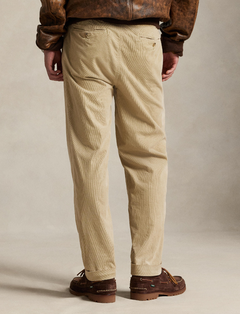 Polo Ralph Lauren Luxe Velvet Lateef Trousers Pockets In Brown
