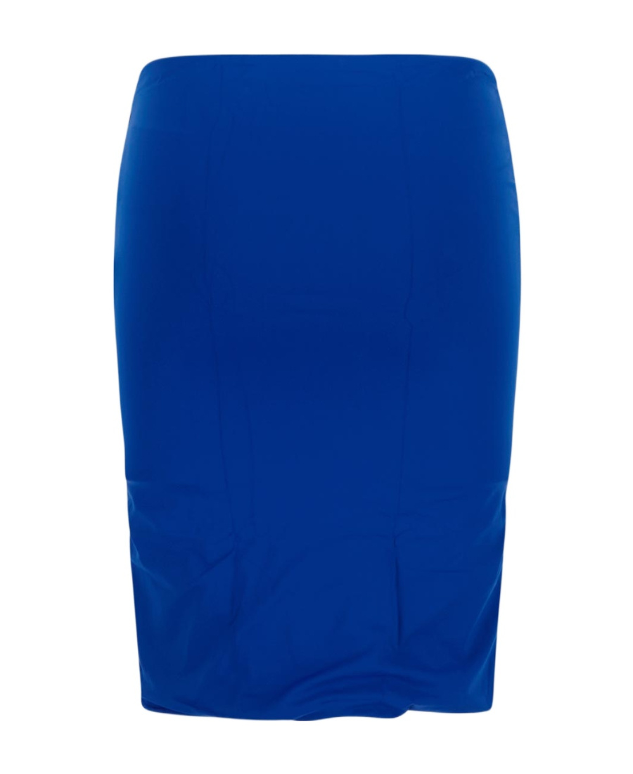 Attico Raised-logo Pencil Skirt In Blue