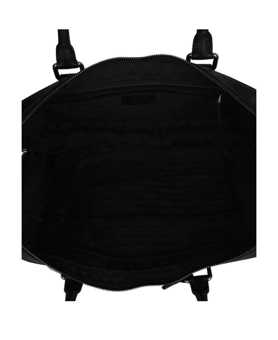 Giorgio Armani Logo Details Handbag In Black