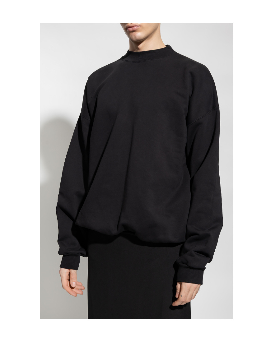 Shop Balenciaga Logo-print Drop-shoulder Sweatshirt In Black