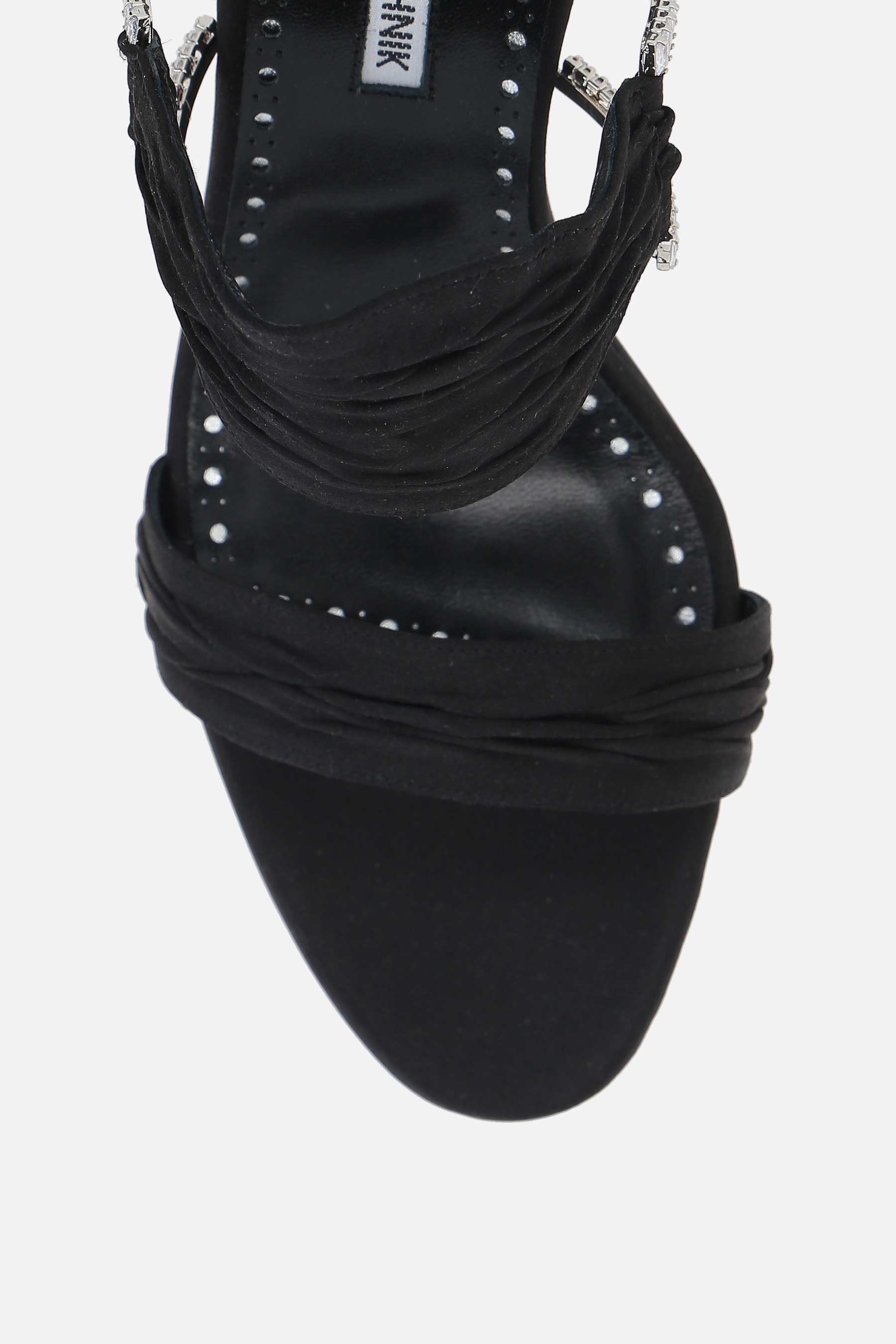 Manolo Blahnik Chinap 70 Satin Mules In Black
