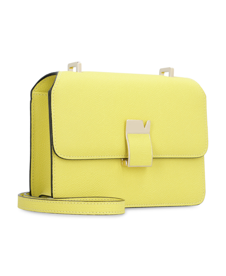 Valextra Mini Leather Crossbody Bag Nolo In Yellow
