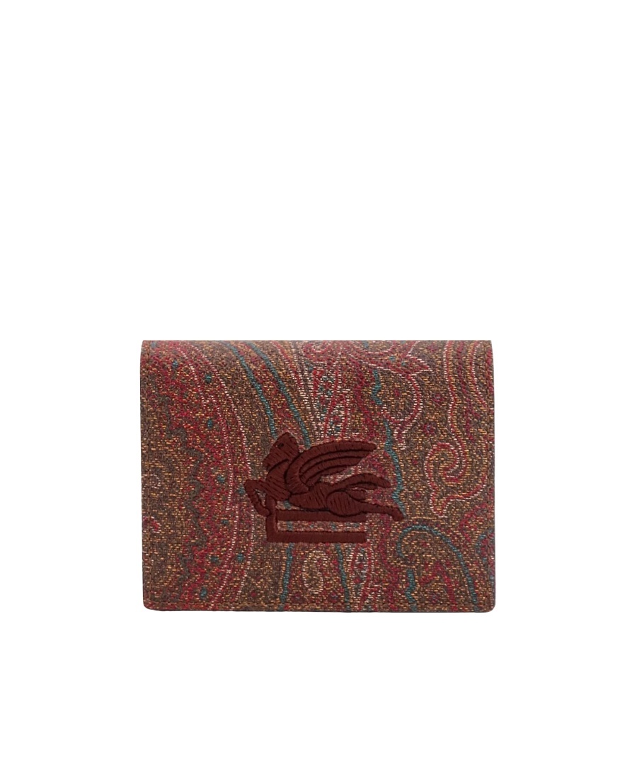 Etro Paisley Jacquard Bi-fold Wallet In Brown